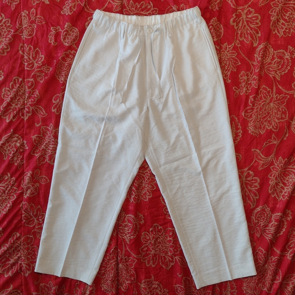 Y-3 sp uni str pant wide leg drop crotch trouser cream men's size MEDIUM